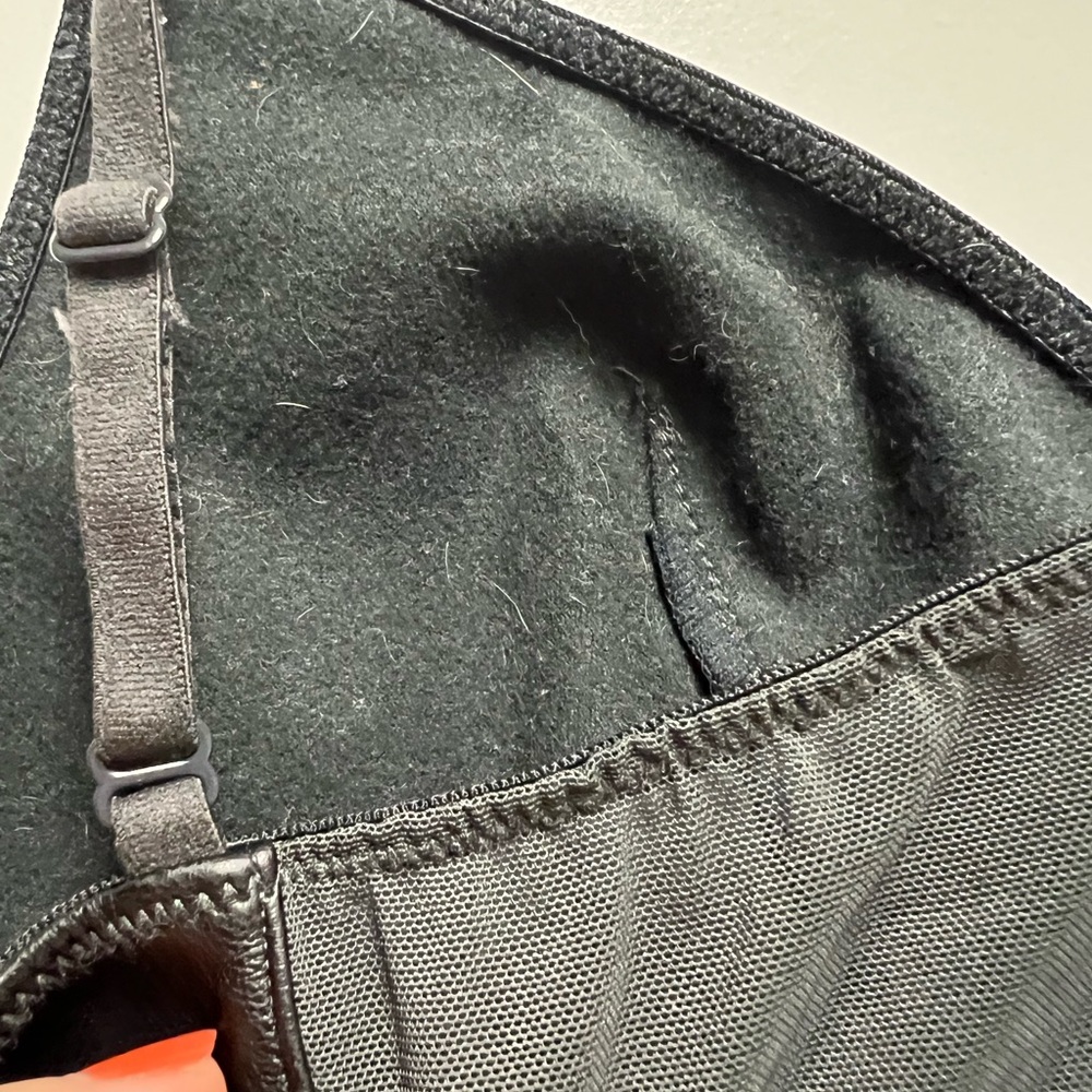 Pleather bra. Bralette. Black with mesh back. Great condition - Picture 4 of 5